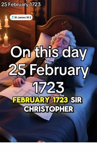 On 25 February 1723, Sir Christopher Wren died aged 90. A mathematician turned architect, he became the leading figure in rebuilding London after the Great Fire of 1666. His masterpiece, St Paul’s Cathedral, reshaped the city’s skyline and remains one of its most enduring landmarks. #OnThisDay #ChristopherWren #StPaulsCathedral #GreatFireOfLondon #londonhistory