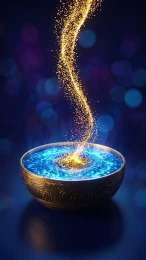 Golden Stardust Falling Into a Singing Bowl ✨ #Shorts