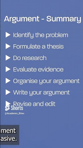 Structure Your Academic Argument THIS Way - Summary #academicwriting #argument #essay