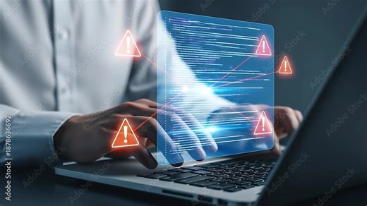 Bugs in software source code and debugging. Programmer using laptop computer to fix bugs.