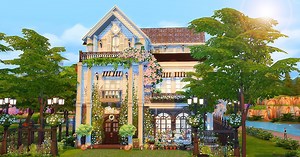 Sims 4 - Parisian Flower Shop 巴黎花坊 (No CC)
