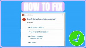 Fix BeamNG.drive 0x00000001 Error | How To Fix BeamNG.drive Has Exited Unexpectedly Error
