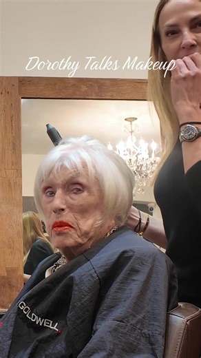 Dorothy discusses makeup with her hairdresser Monika. #makeup #100 #fyp @allure