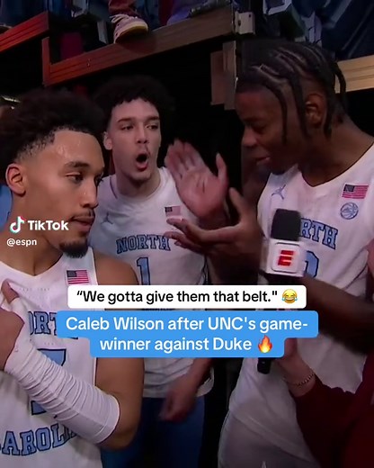 Caleb Wilson Celebrates UNC's Game-Winner Over Duke
