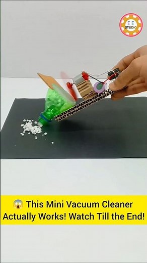 DIY Mini Vacuum Cleaner Using DC Motor 🤯 | Science Project #shorts