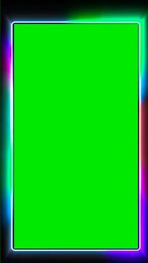 4K Neon Border | GREEN SCREEN | Full screen Glowing Frame | Abstract Video