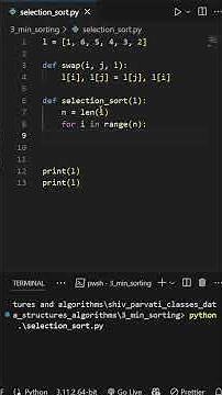 Learn to code selection sort in under 3 minutes | #dsa