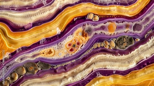 A crosssection of a nematodes digestive system revealing the delicate internal structures and pathways through which nutrients are . AI generation.