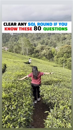 Palak Awasthi | Tech | Career | Lifestyle on Instagram: "Clear any SQL round if you know these 80 questions 🥰 Steps to get this pink - 1. Follow @iampalakawasthi 2. Comment ‘sql’ 3. Share this reel with me 4. Check dm for the link 🔗 Save for later and share with your friends 🤝 Follow @iampalakawasthi for more tech stuffs ♥️ [ Software Developer, Computer Science, Engineering Students, College Students, DSA, Web Development, Palak Awasthi, Placements, Job, Sql , reels , re