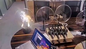 CACACOL 3D Hologram Advertising Display Fan High Bright LED 256 Lights Wi-Fi Holographic Air Fan 12 inch for Business Store Shop Bar Casino Holiday etc