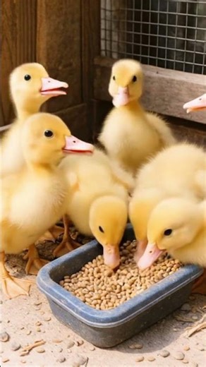🐥 Ducklings Eating Time #cute #funny #duckling #animals