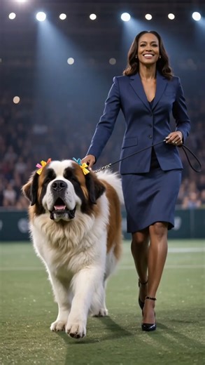 Giant SAINT BERNARD + Tiny Bows = PERFECTION 🎀✨