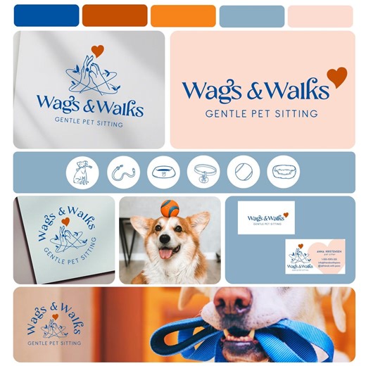 Pet Sitting & Dog Walking Branding Kit: Logo, Submarks, Social Icons, Business Card Design - Etsy