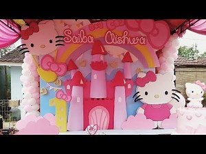 Full Backdrop Styrofoam hello Kitty - birthday decorations in Bogor