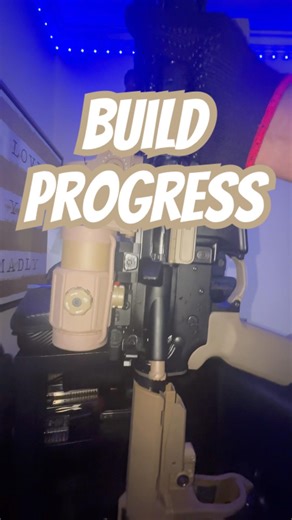 New flat trigger for my 10.5” arp build #pewpew #airsoft #pewgun #frt Super safety light trigger