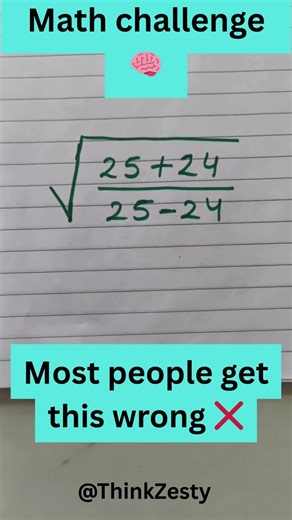 99% Can’t Solve This Simple Math Puzzle 😱 | Square Root Challenge #mathlogic #challenge