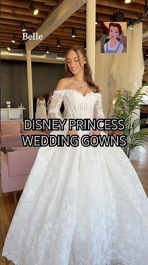 Disney Princesses as wedding gowns! 👑✨ #disneywedding #disneyprincess #princessweddingdress #bride