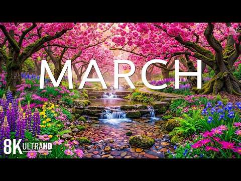 Spring in March 8K 🌸 Early Blossoms, Fresh Green Landscapes & Peaceful Nature Awakening