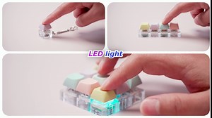 Taiyin 3 Pcs Keyboard Clicker Keyboard Fidget Keychain Decompression Button Stress Relief Gift for Adult to Relief Stress Pass The Time (Normal Style)