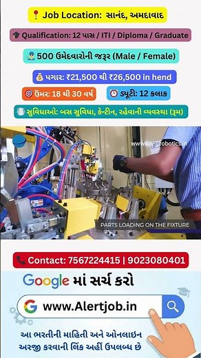 Sanand GIDC Job 2026 | 10th Pass to Graduation Job | Male Female Vacancy