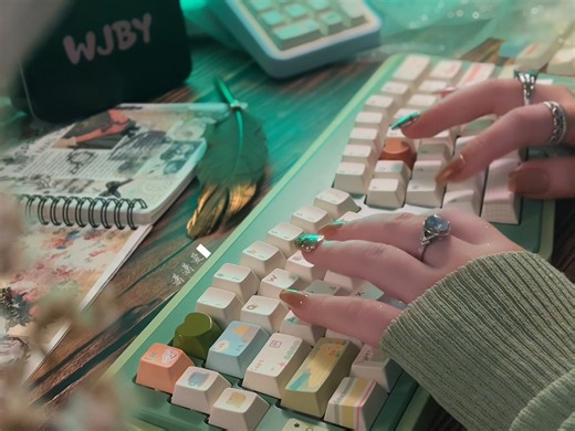 沉浸式打字音 | TYPING ASMR | VLICE客制化机械键盘铝坨坨 | FBB手账键帽 | WJBY苏彩R3麻将音线性轴 | 解压无人声白噪音