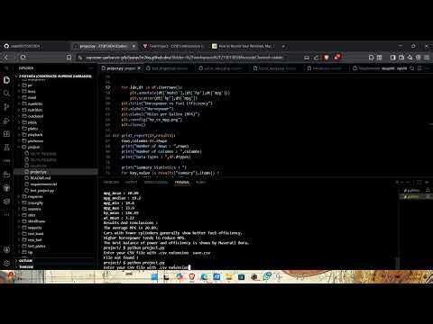 CS50P- Final Project-Pranav Dope -MTCARS Dataset Analyser