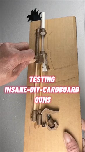 TESTING INSANE-DIY-CARDBOARD GUN😲😲 #cardboardgun #tutorial #cardboard #diy #fyp #shorts #insane