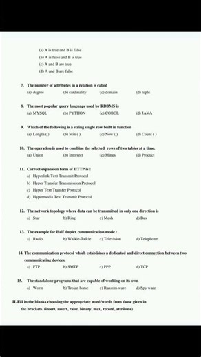 2nd puc computer science model question paper 1 2025.26