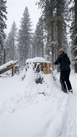 Hidden Tree Bunker Build in Snow (From 0 to Secret Shelter FAST)