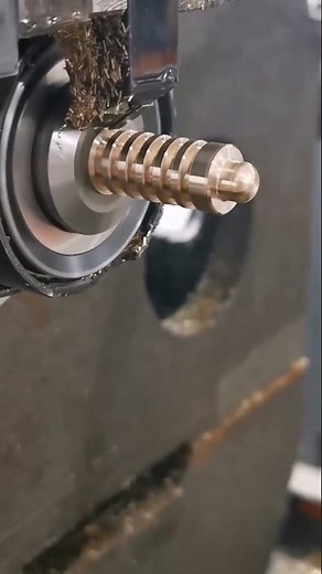 Complete machining process of a brass component #machine #cnc #lathe