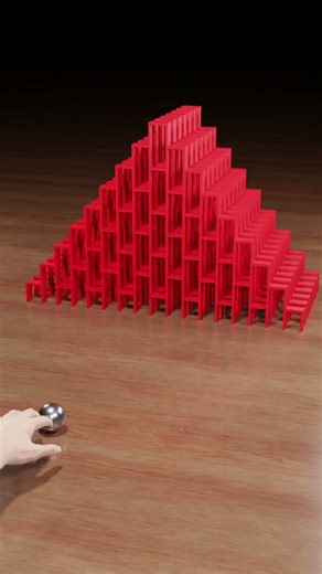 how many domino walls can the ball topple?