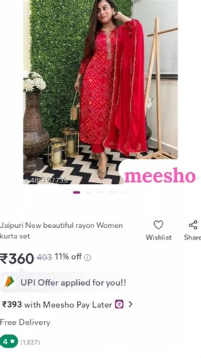 meesho red suit set under 500 #meeshodress #kurta #youtubeshorts #trending