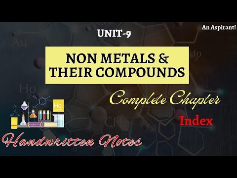 Unit 9-- Non-Metals & their Compounds (Index) || Chemistry || General Science || Handwritten notes||