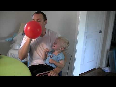 Micah Laughing Hysterically at Balloons