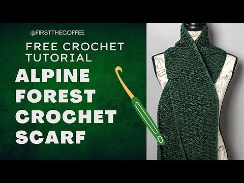 Alpine Stitch Crochet Scarf Pattern Tutorial, Free Crochet Pattern