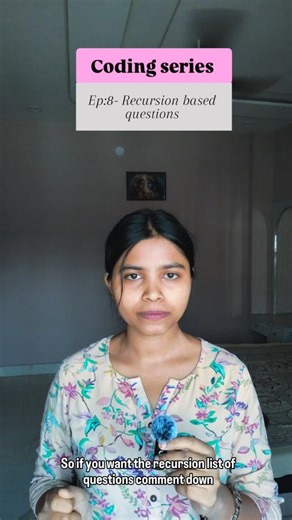 vaishnavi on Instagram: "“Recursion isn’t magic — it’s logic calling itself 🔁 Master recursion by solving the right questions.” Keywords Recursion Base Case Recursive Function Problem Solving #Recursion #DSA #CodingQuestions #ProgrammingLogic #ProblemSolving"