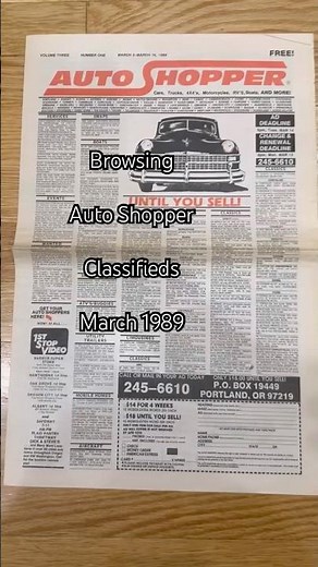 Browsing Auto Shopper Classifieds #54, Published March 1989 #autoaddicts #classifiedads #oldschool