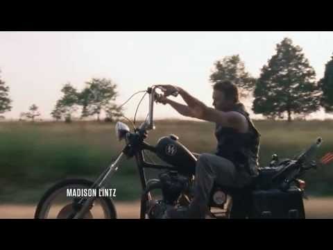 Daryl Dixon drives Chopper Triumph Bonneville