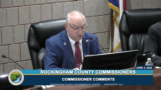 1.8K views | (Rockingham County, NC) - Video clip of the June 3, 2024 meeting of the Rockingham County Board of Commissioners - Agenda Item #11 - Commissioner Comments . . . ### | Rockingham Update | Facebook