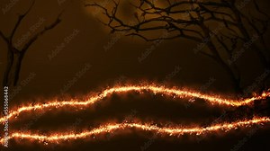 Forest fire background animation wherein forest is seen burning