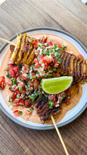 Ronny Lvovski on Instagram: "Taco Kebabs with Chipotle Crema & Pico de Gallo… crispy, juicy & bursting with flavour. These are a must try & perfect for a Game Day spread. They’re super easy, made with simple ingredients, high-protein, & can be doubled or tripled to feed a crowd. Season the ground meat with your favourite taco seasoning or make your own with spices you probably already have in your pantry. You can also do most of the prep ahead of time & cook them on a grill, griddle, skillet or 