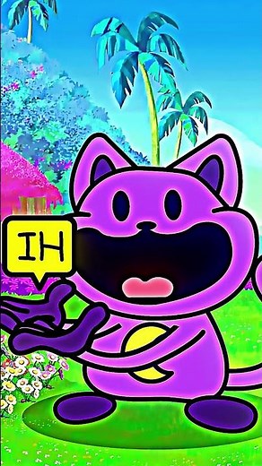 Purple cat walking happily through the green jungle! 🌴 #GreenJungle #HappyCat