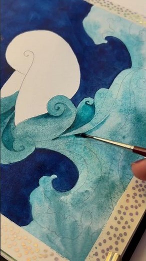 Step by step drawing and painting, Zodiac sign, Aquarius ♒️, Watercolor painting