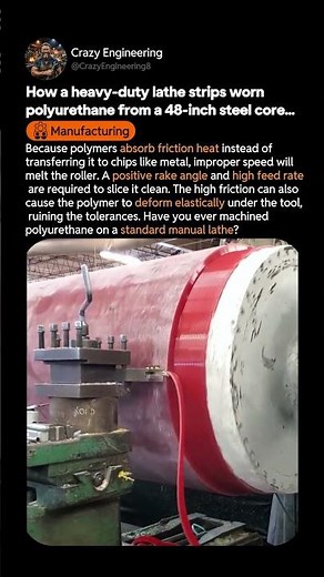 Precision Machining: Stripping Polyurethane from 48-Inch Steel Cores