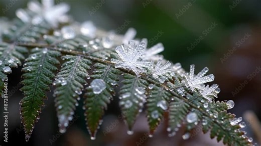 Dynamic Formation Process Slow-motion or time-lapse of ice crystals growing and expanding on a surface. winter ice crystals