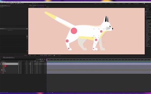【AE教程|油管搬运|MG动画|效果】使用最新的 DUIK Angela 插件在 After Effects 中制作 2D Cat walk cycle Ani