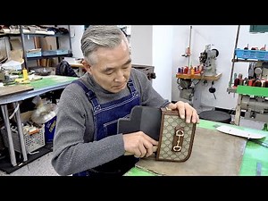 Turning Old Gucci into New Shoulder Bag. Korean Luxury Bag Upcycling Master