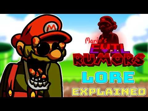 Mario's Evil Rumors V1 Lore Explained in fnf (Horror Mario Characters)