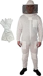 Ventilated Bee Suit 3 Layer Mesh Bee Protection New Light Weight with Round Hood (10XL)