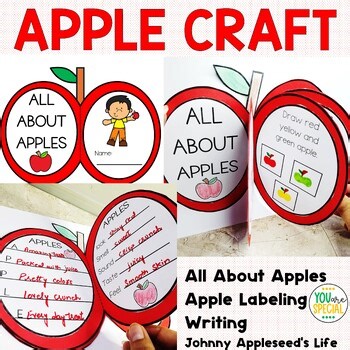 Johnny Appleseed Fall Craft All About Apples 5 Senses Writing Prompts Activities